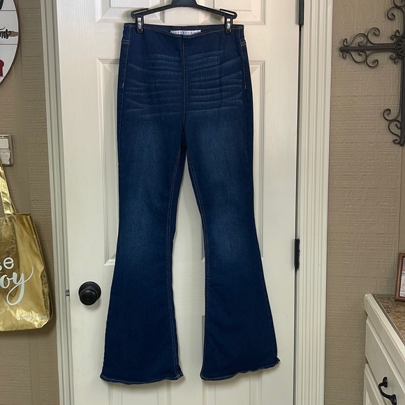 Tinseltown Jeans Tinseltown Mediumdark Wash High Rise Pull On Flare